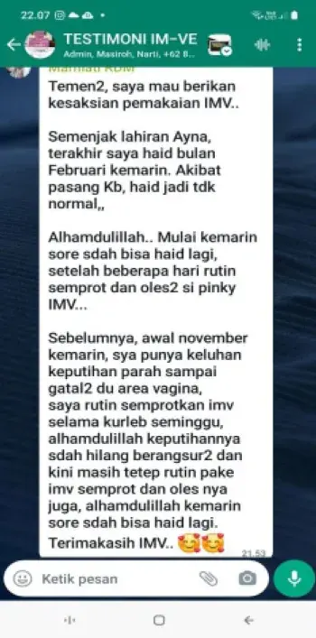 Testimoni IMV Primaxter 1